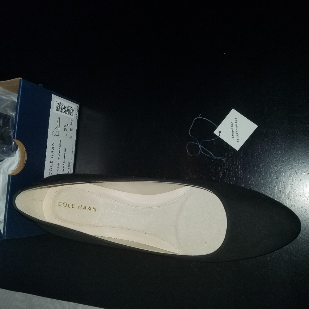 Cole Hahn black suede wedge heels waterproof 7.5